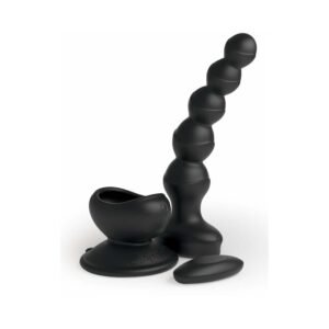 Alternative view of 3Some Wall Banger Vibrating Anal Beads With Suction Cup Black