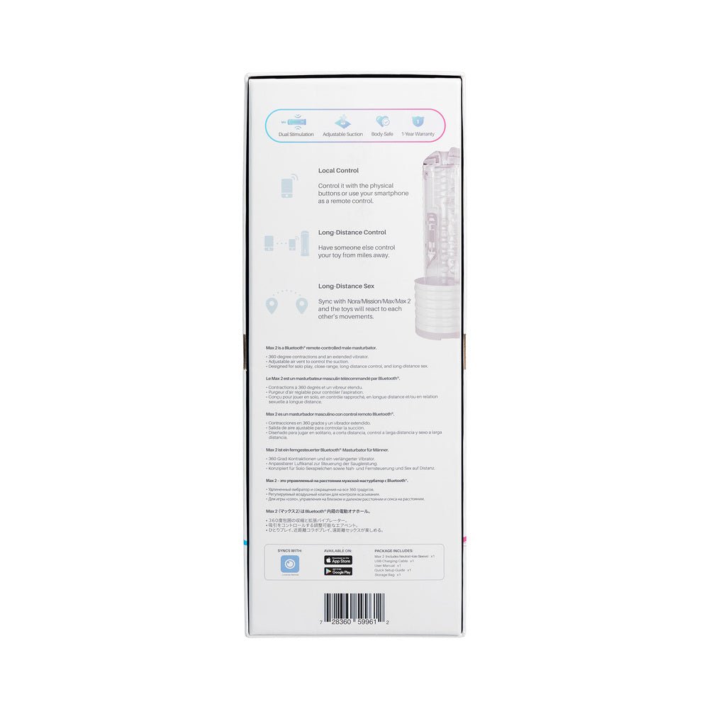 Lovense Max 2 Bluetooth App-Controlled Vibrating and Suction Masturbator (Neutral Sleeve) - Image 5