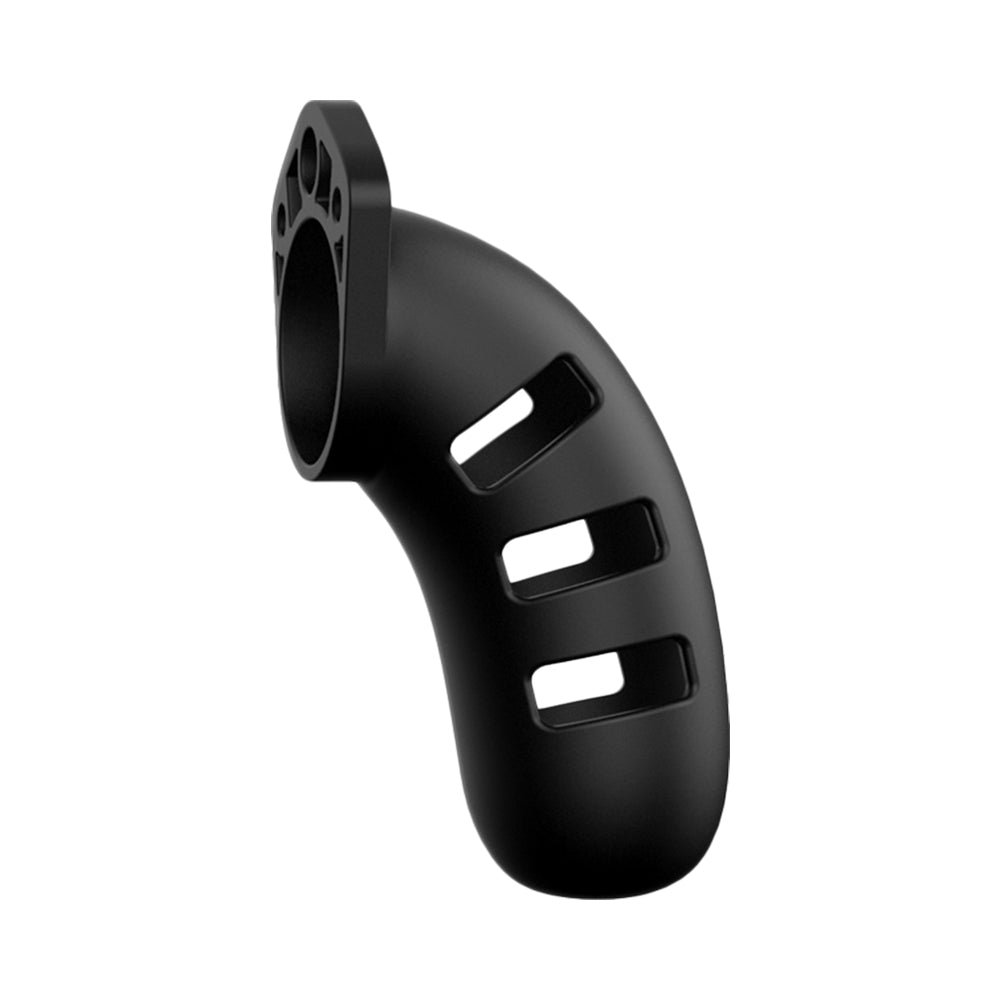 Shots ManCage Model 21 Adjustable 4.5 in. Silicone Chastity Cock Cage Black - Image 3