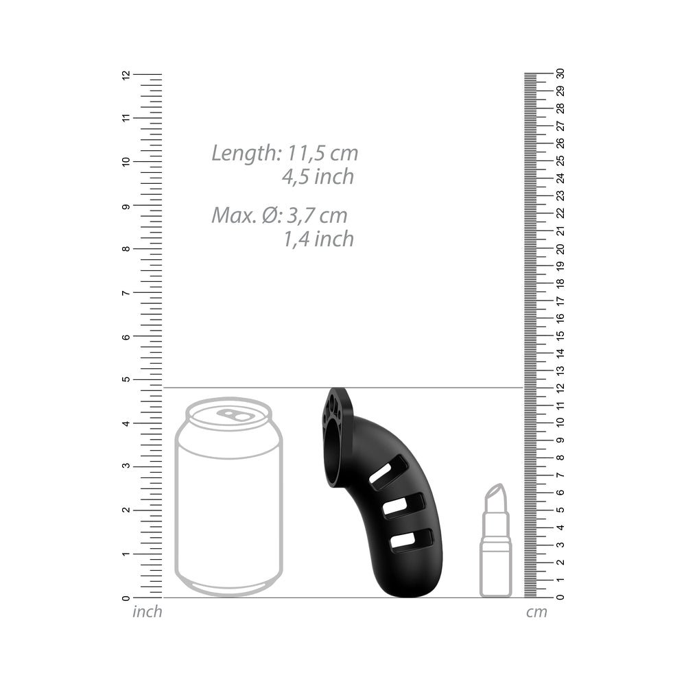 Shots ManCage Model 21 Adjustable 4.5 in. Silicone Chastity Cock Cage Black - Image 5
