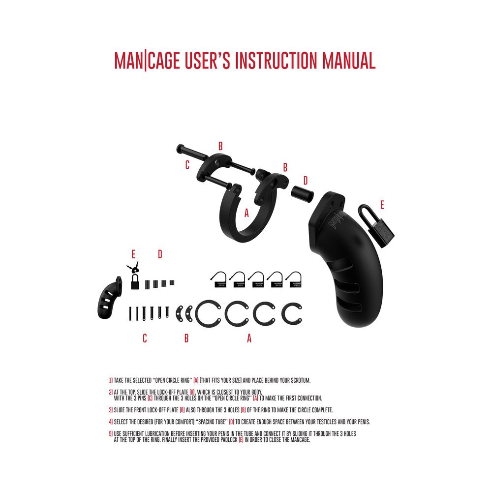 Shots ManCage Model 21 Adjustable 4.5 in. Silicone Chastity Cock Cage Black - Image 6