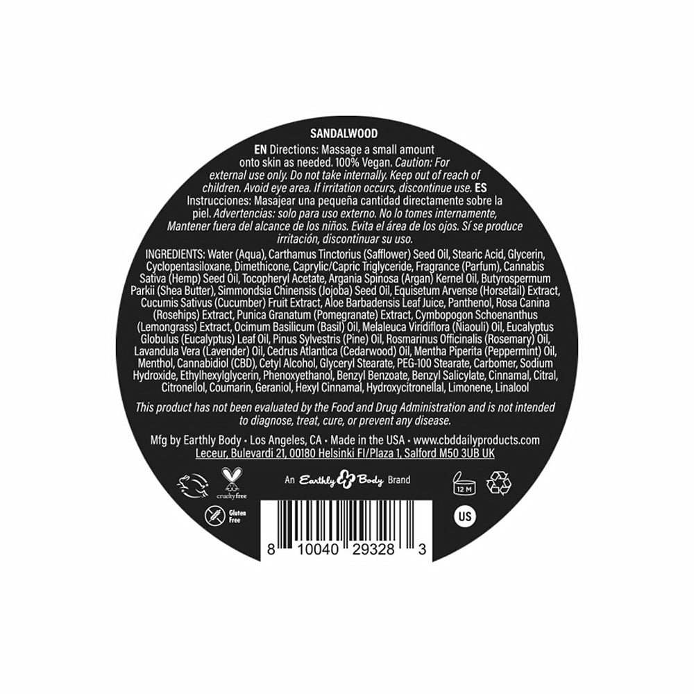 Earthly Body CBD Cream Sandalwood 5 oz. - Image 4