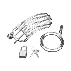 Alternative view of Blue Line Prisoner Cock Cage Silver