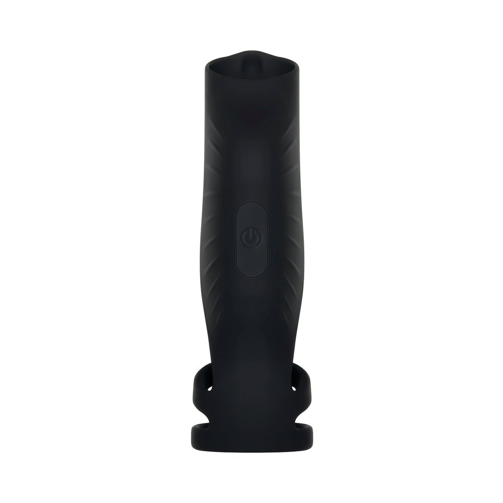 Gender X Rocketeer Rechargeable Triple-Ring Vibrating Silicone Penis Sheath Black - Image 2