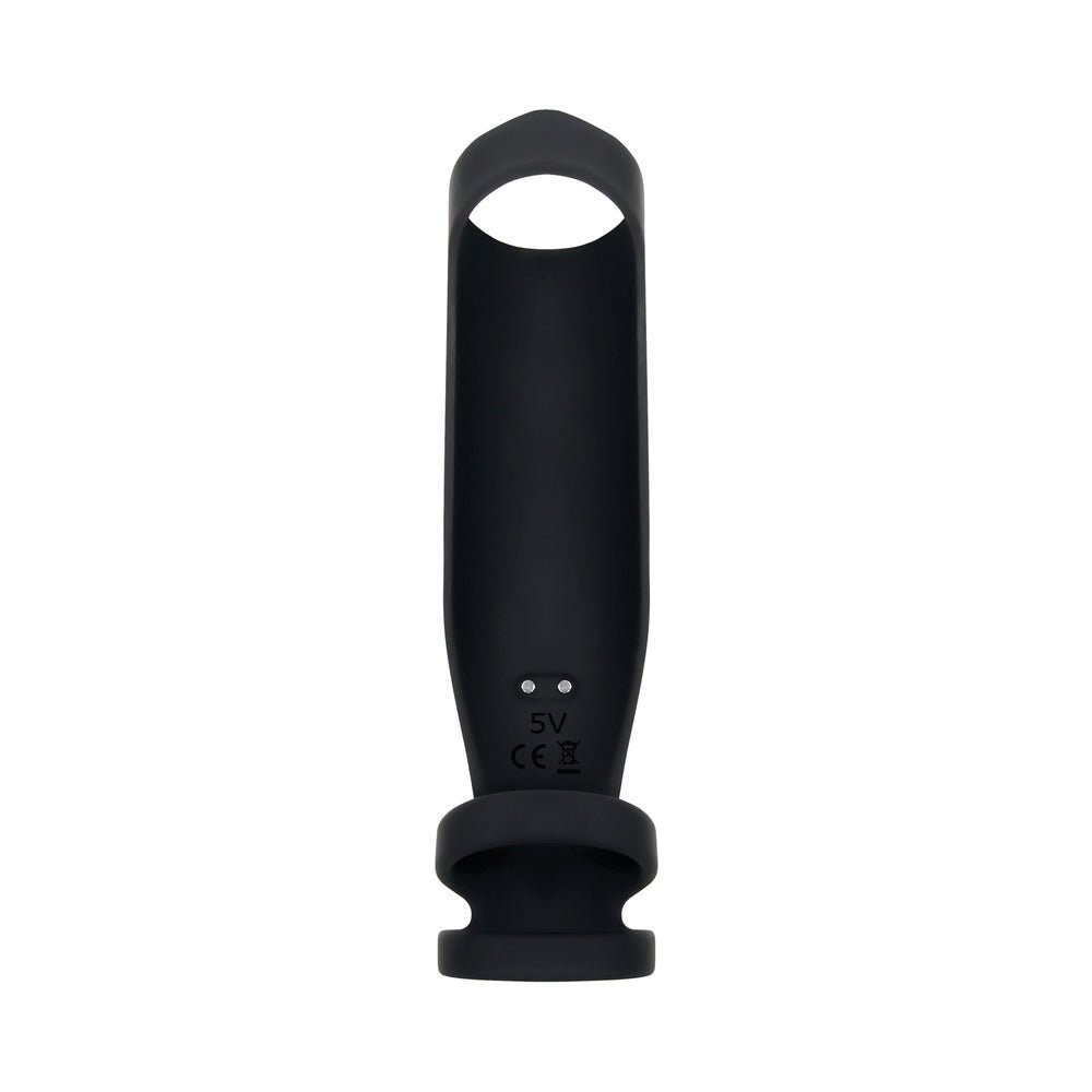 Gender X Rocketeer Rechargeable Triple-Ring Vibrating Silicone Penis Sheath Black - Image 3