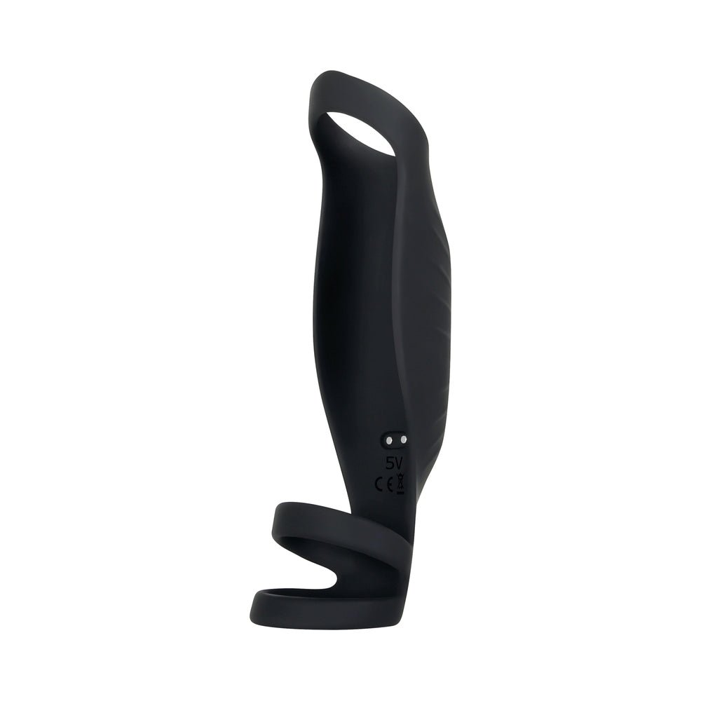 Gender X Rocketeer Rechargeable Triple-Ring Vibrating Silicone Penis Sheath Black - Image 8