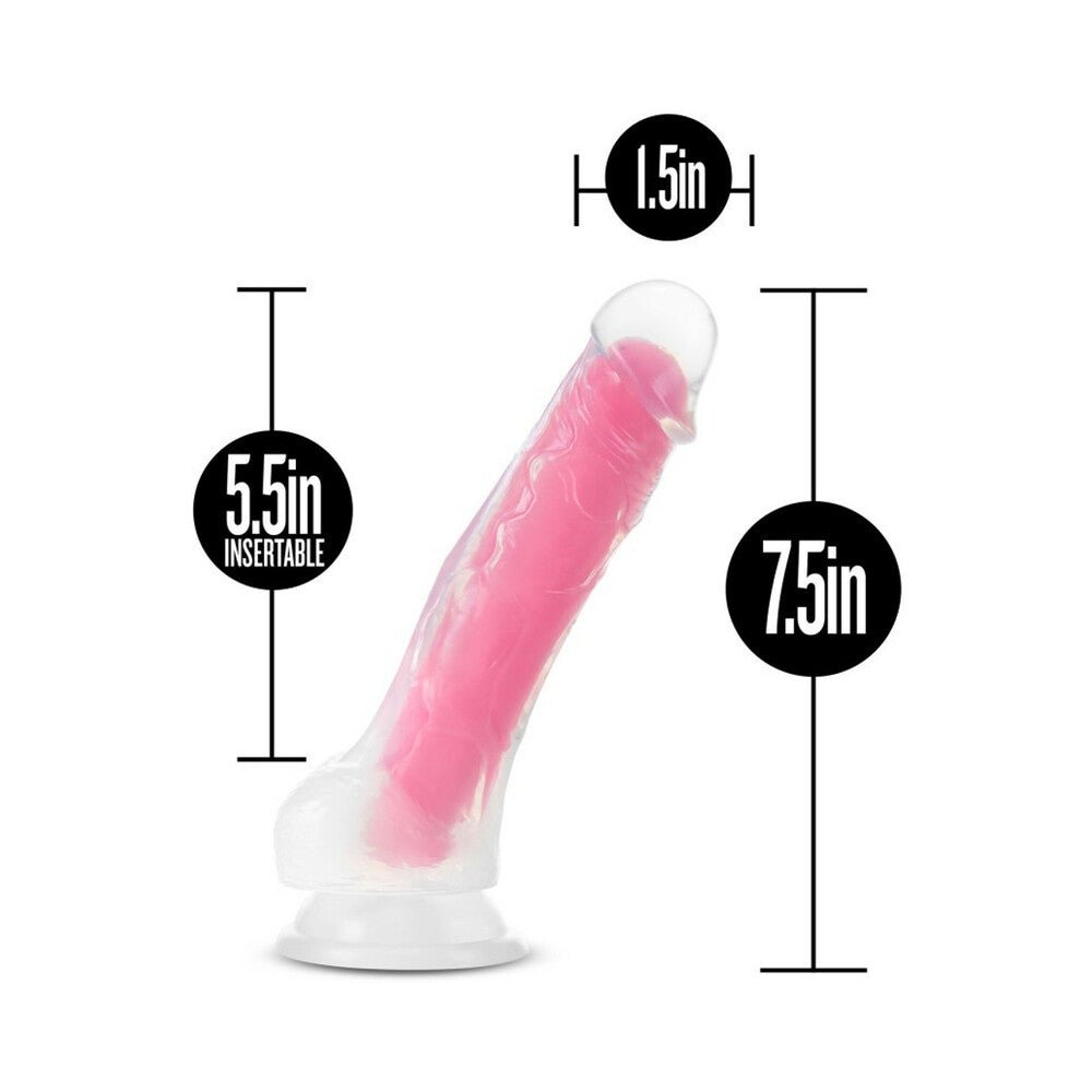 Neo Elite Glow in the Dark Viper 7 in. Dual-Density Dildo Neon Pink - Image 8
