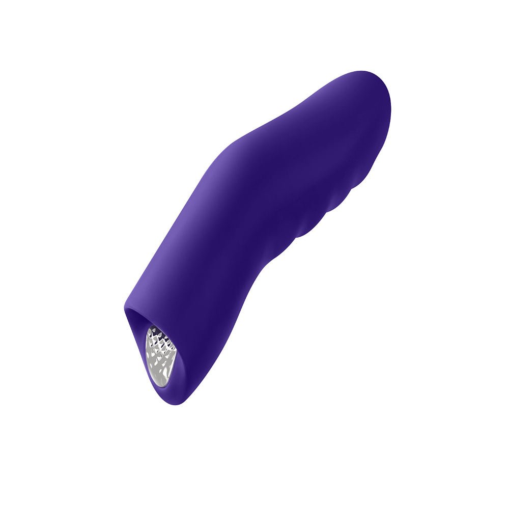 FemmeFunn Dioni Rechargeable Silicone Finger Vibrator Large Dark Purple - Image 2