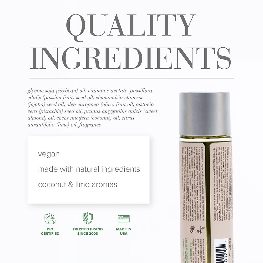 JO Naturals Massage Oil Coconut & Lime 4 oz. - Image 2