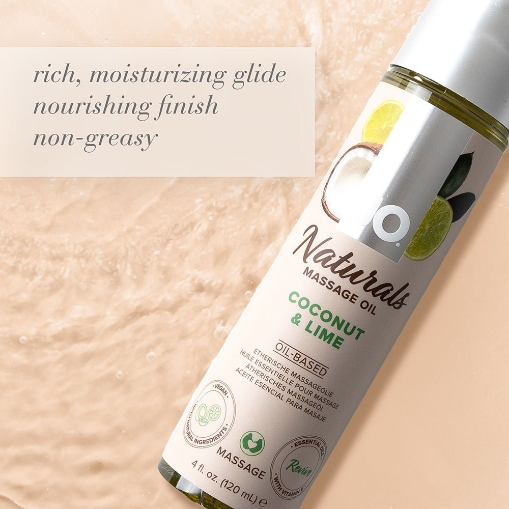 JO Naturals Massage Oil Coconut & Lime 4 oz. - Image 3