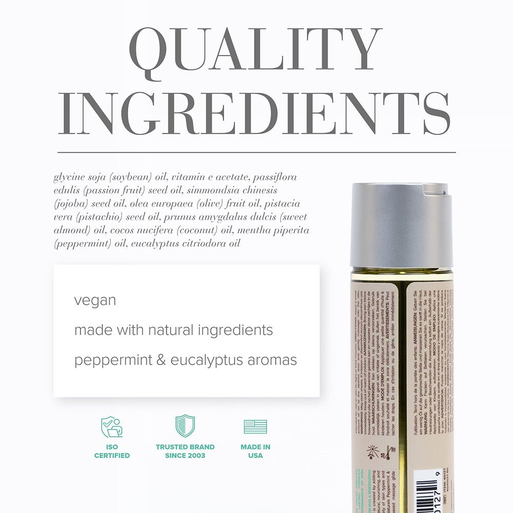 JO Naturals Massage Oil Peppermint & Eucalyptus 4 oz. - Image 2