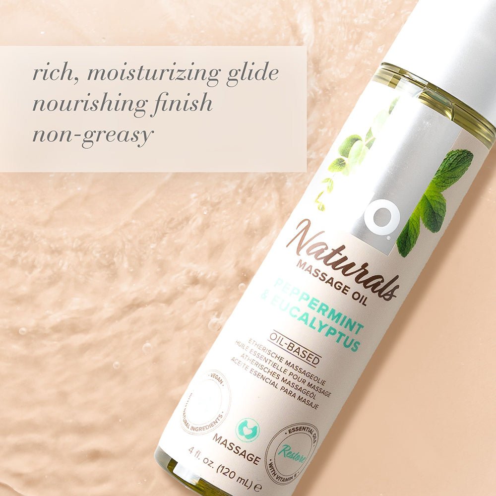 JO Naturals Massage Oil Peppermint & Eucalyptus 4 oz. - Image 3
