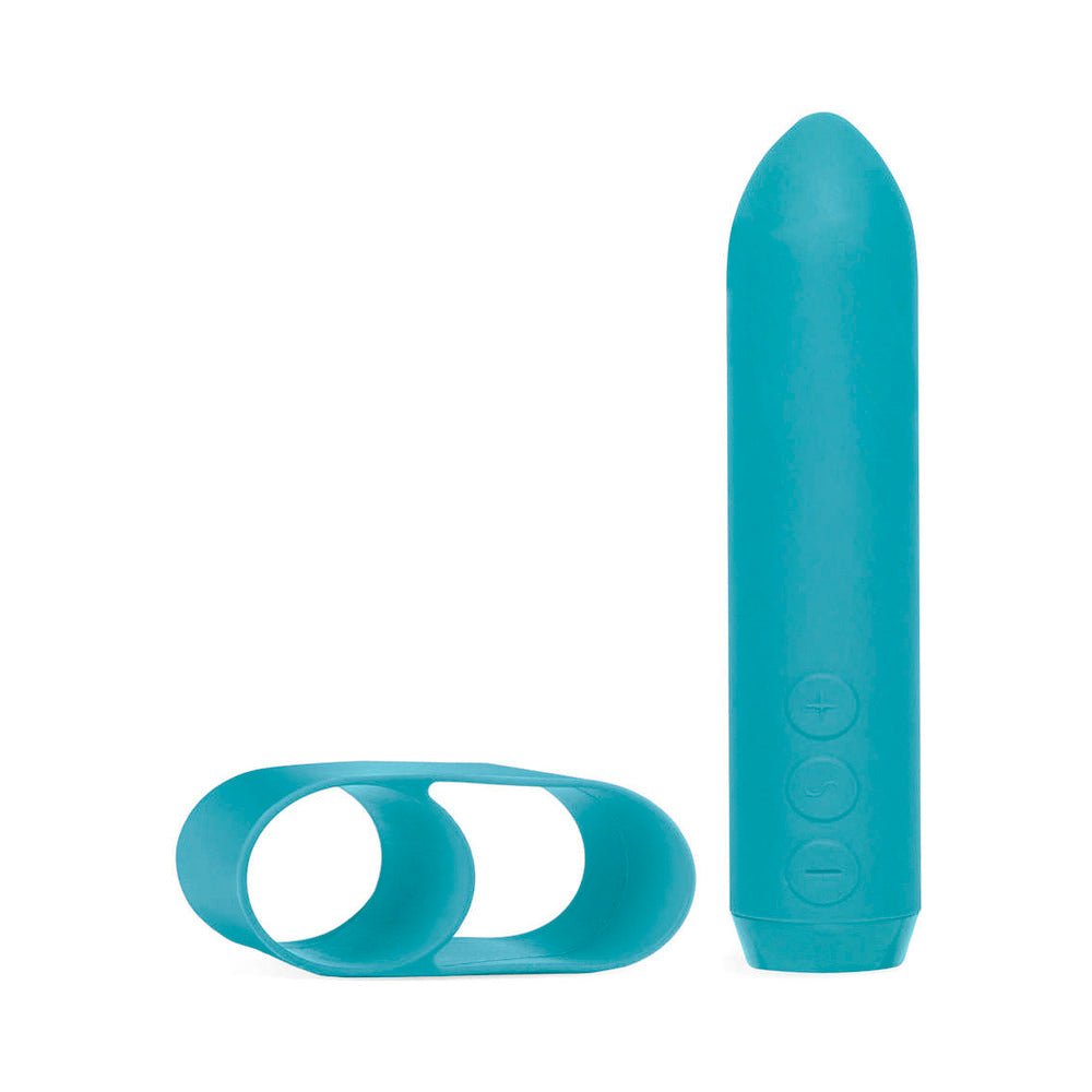Je Joue Classic Bullet Vibrator Rechargeable Silicone with Finger Sleeve Teal - Image 2