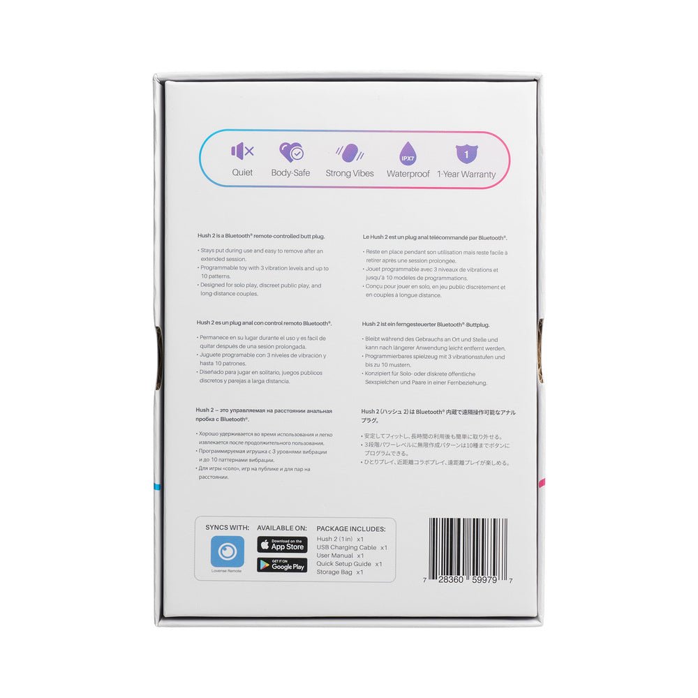 Lovense Hush 2 Bluetooth Remote-Controlled Vibrating Butt Plug XS 1 in. - Image 8