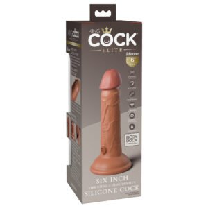 Alternative view of King Cock Elite 6 in. Vibrating Realistic Dildo With Suction Cup Tan