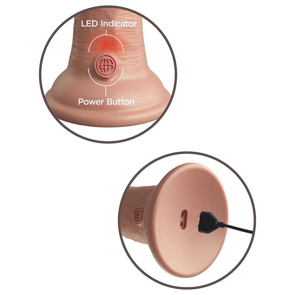 King Cock Elite 8 in. Vibrating Realistic Dildo With Suction Cup Beige - Image 8