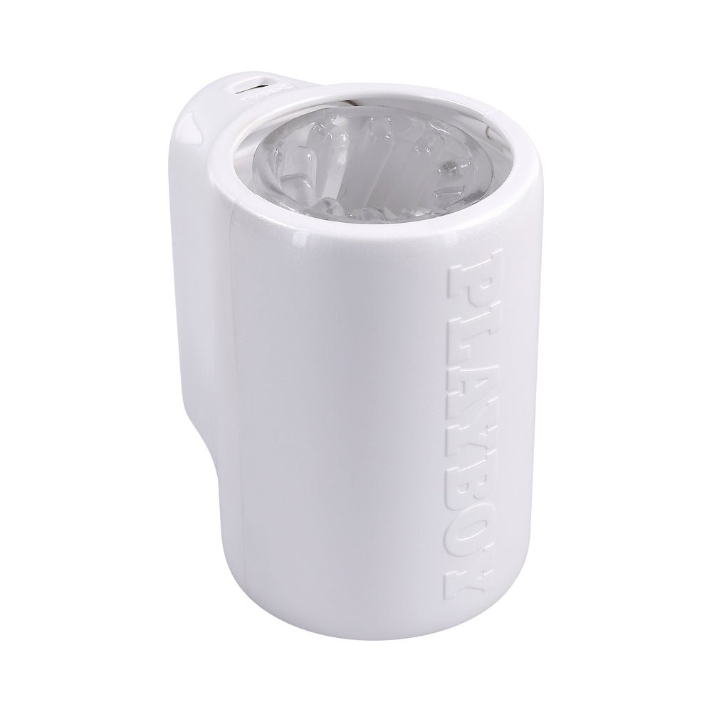 Playboy Spin Doctor Rechargeable Spinning Stroker TPE Sleeve White - Image 4