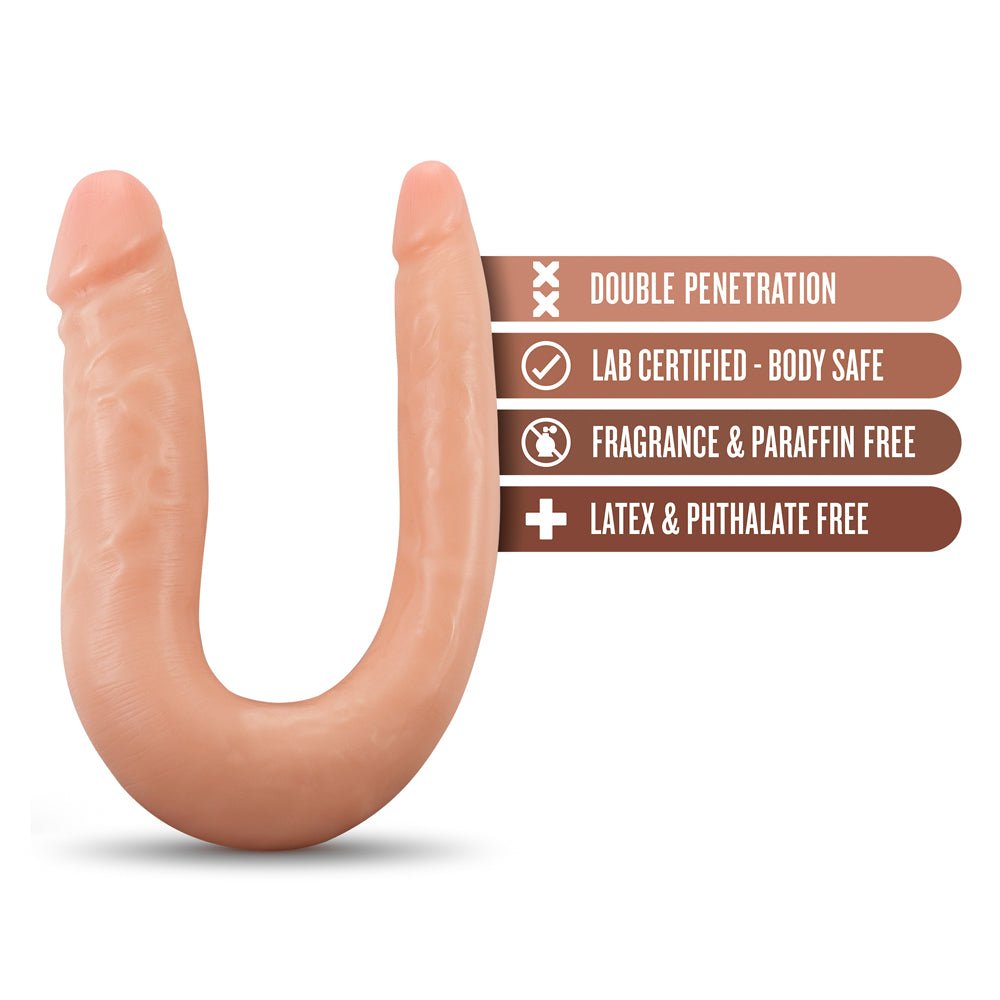 Dr. Skin Mini Double Dong Realistic 12 in. Dual-Ended Dildo Beige - Image 5