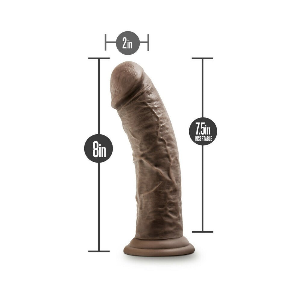 Dr. Skin Glide Realistic 8 in. Self-Lubricating Dildo Brown - Image 6