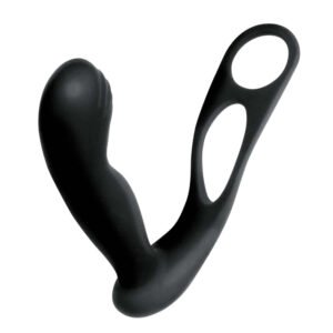 Alternative view of Butts Up Prostate Massager With Scrotum & Cock Ring Black