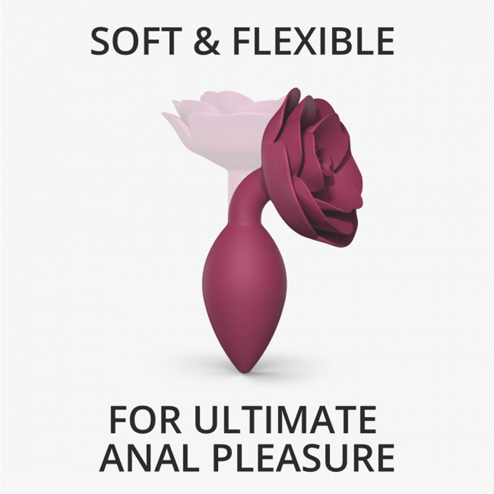 Love to Love Open Roses Silicone Anal Plug Plum Star Medium - Image 2