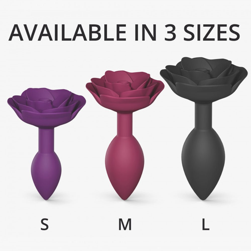 Love to Love Open Roses Silicone Anal Plug Plum Star Medium - Image 6