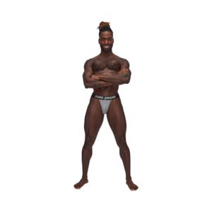 Alternative view of Male Power Sexagon Strappy Ring Jock Gray L/XL