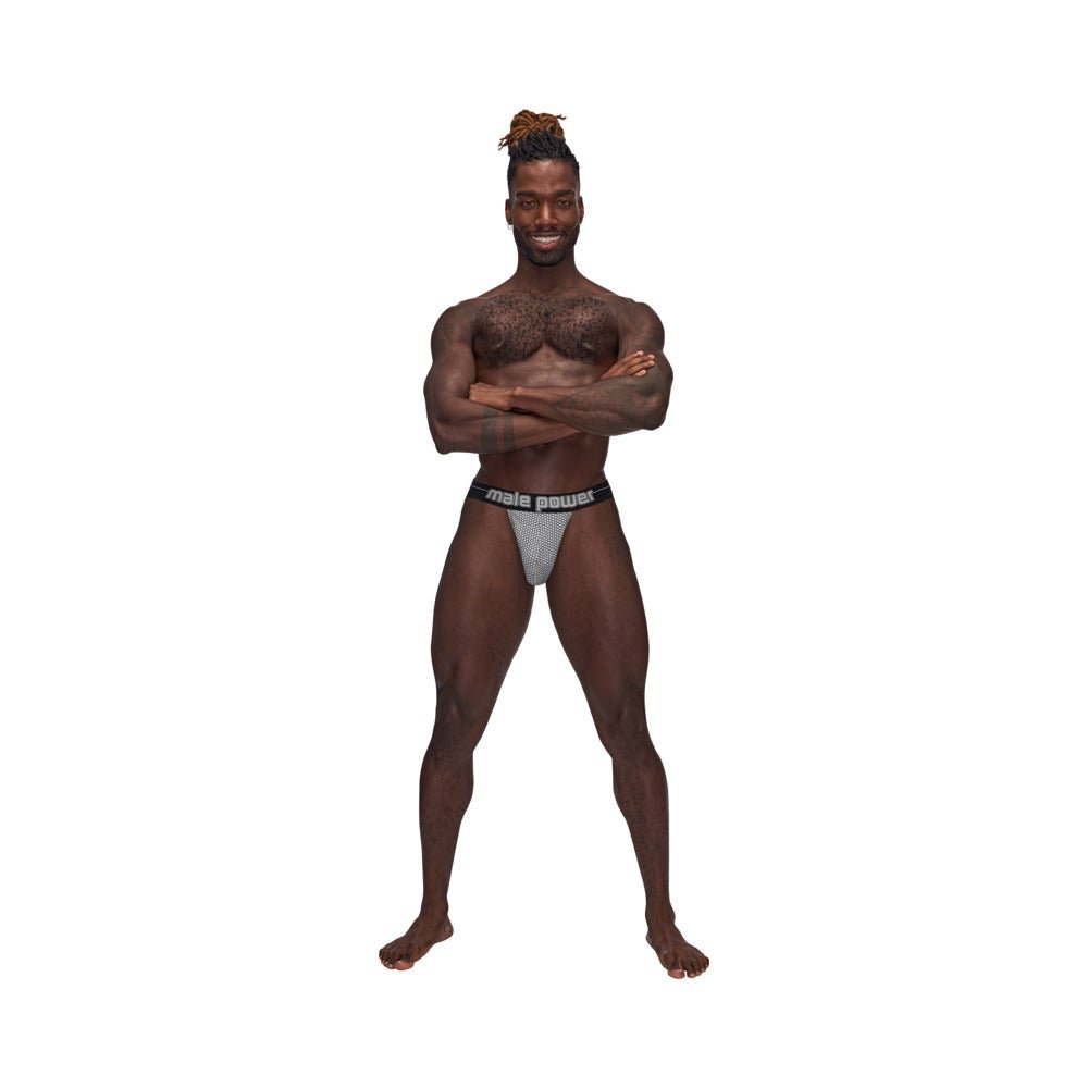 Male Power Sexagon Strappy Ring Jock Gray L/XL - Image 2