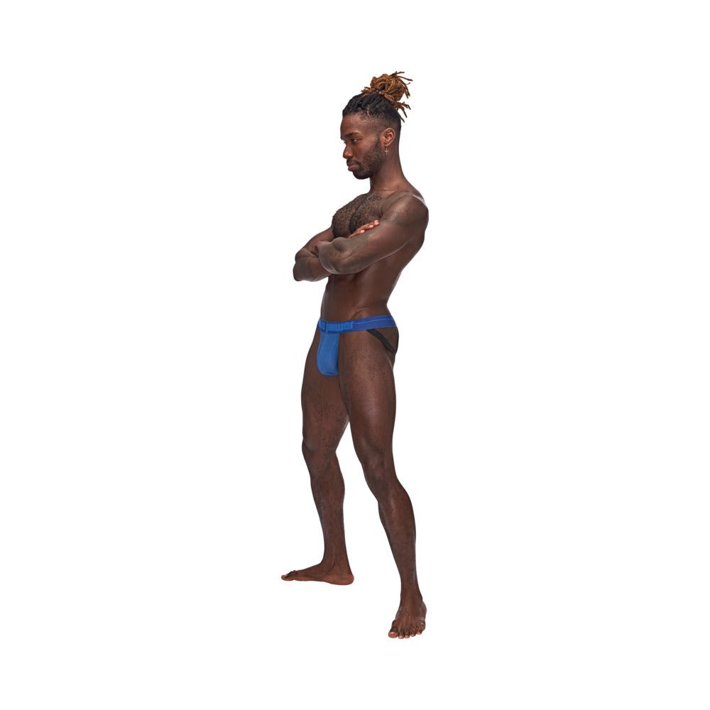 Male Power Sexagon Strappy Ring Jock Royal L/XL - Image 2