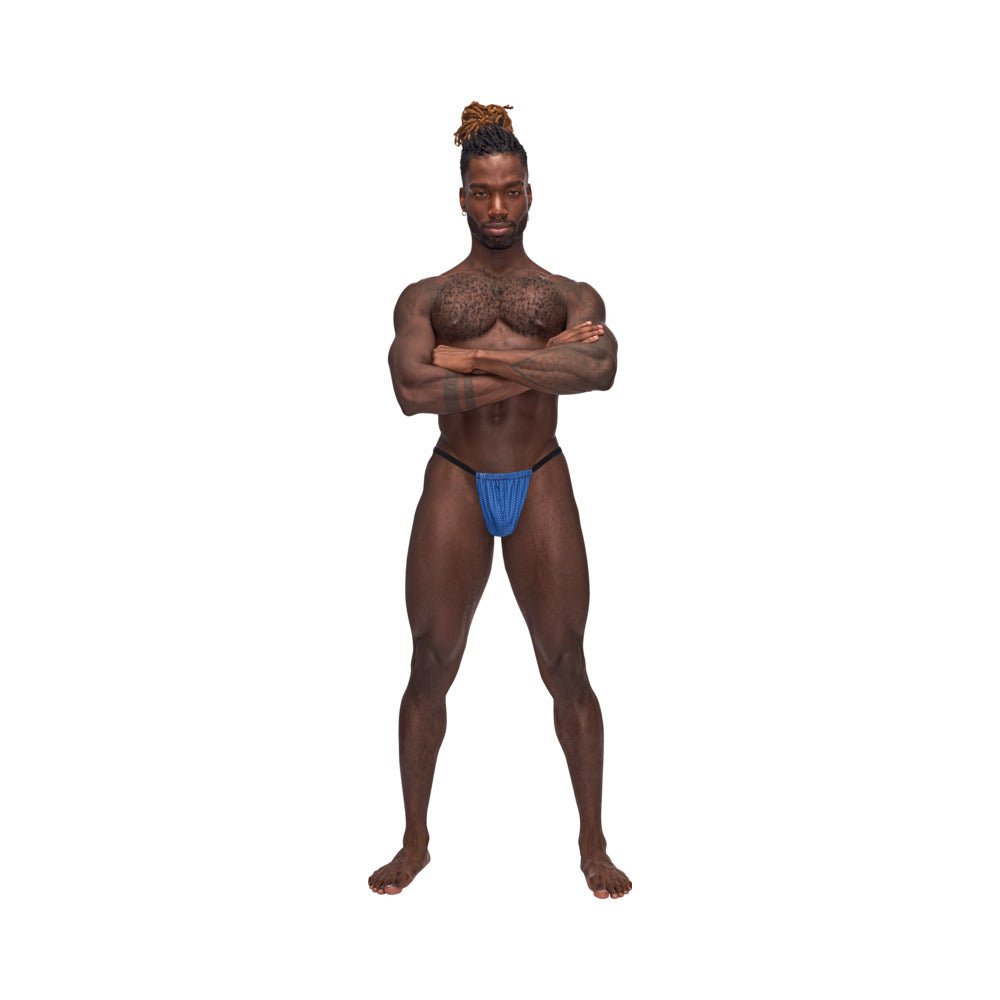 Male Power Sexagon Posing Strap Royal O/S - Image 2