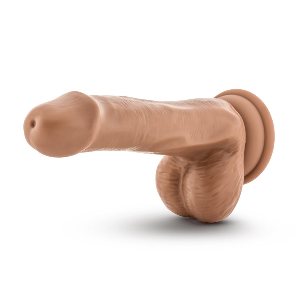 Dr. Skin Plus Realistic 6 in. Triple Density Posable Dildo with Balls Tan - Image 4