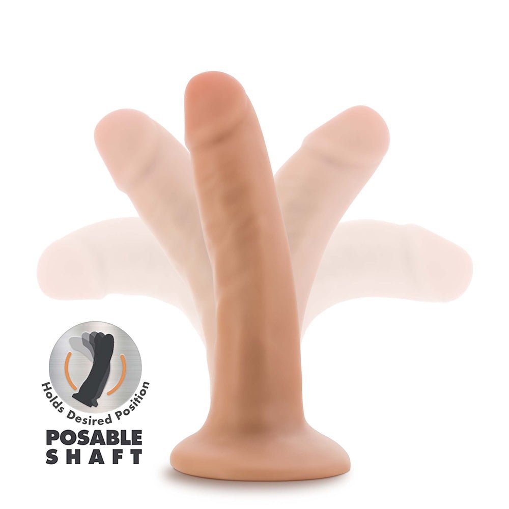 Dr. Skin Plus Realistic 5 in. Triple Density Posable Dildo Beige - Image 5