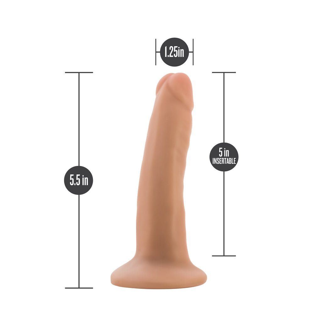 Dr. Skin Plus Realistic 5 in. Triple Density Posable Dildo Beige - Image 6