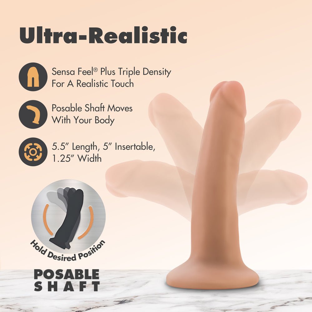 Dr. Skin Plus Realistic 5 in. Triple Density Posable Dildo Beige - Image 8