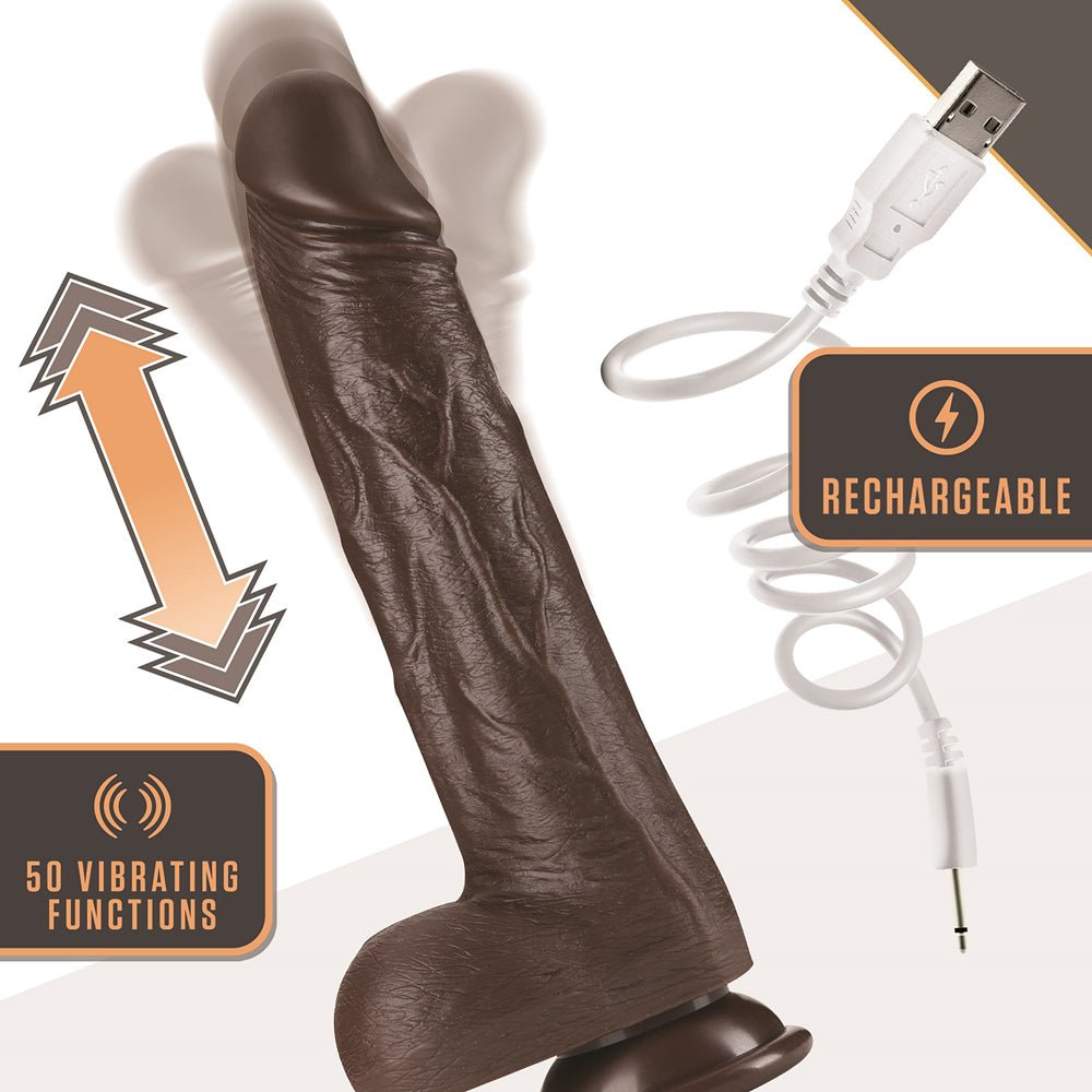 Dr. Skin Dr. Murphy 8 in. Thrusting & Gyrating Dildo with Remote Control Brown - Image 6