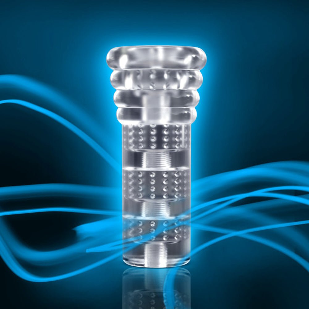 M for Men All Nighter Glow in the Dark Textured Stroker Clear - Image 10