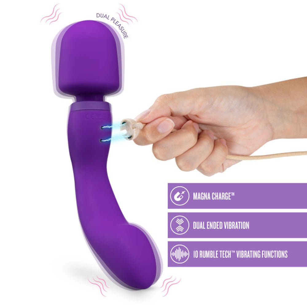 Wellness Dual Sense Rechargeable Silicone Dual Ended G-Spot & Wand Vibrator Purple - Image 8