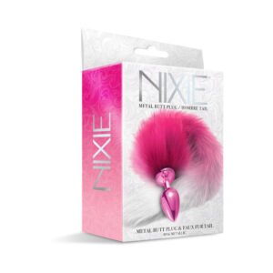 Alternative view of Nixie Metal Butt Plug With Ombre Tail Pink Metallic