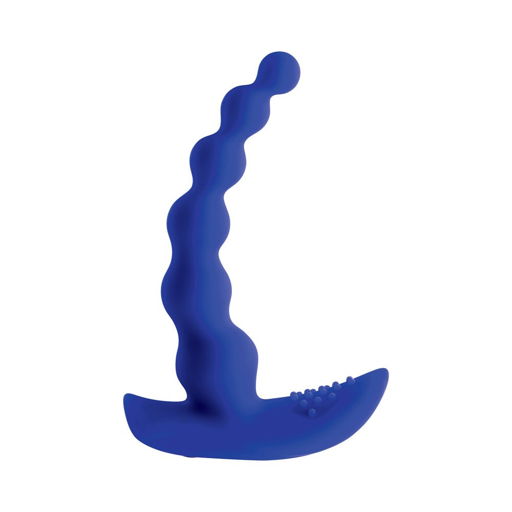 Gender X Beaded Pleasure Rechargeable Remote-Controlled Vibrating Silicone Probe Vibrator Blue - Image 5