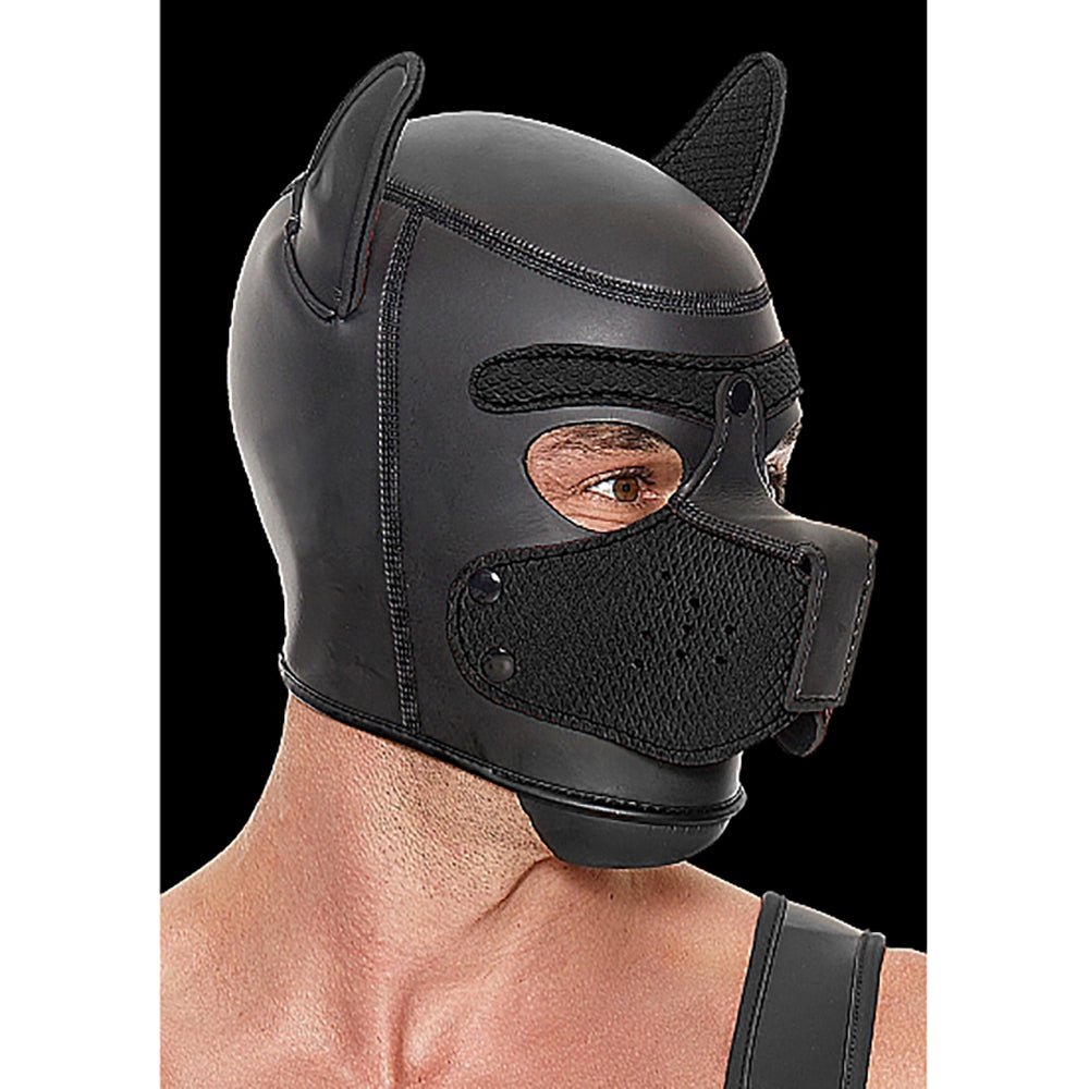 Ouch! Puppy Play Neoprene Puppy Hood Black - Image 3