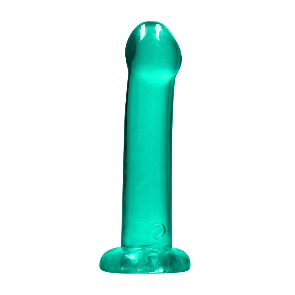 RealRock Crystal Clear Non-Realistic 7 in. Dildo With Suction Cup Turquoise - Image 3