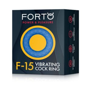 Forto F-15 Rechargeable Silicone Vibrating Cockring Blue - Image 6