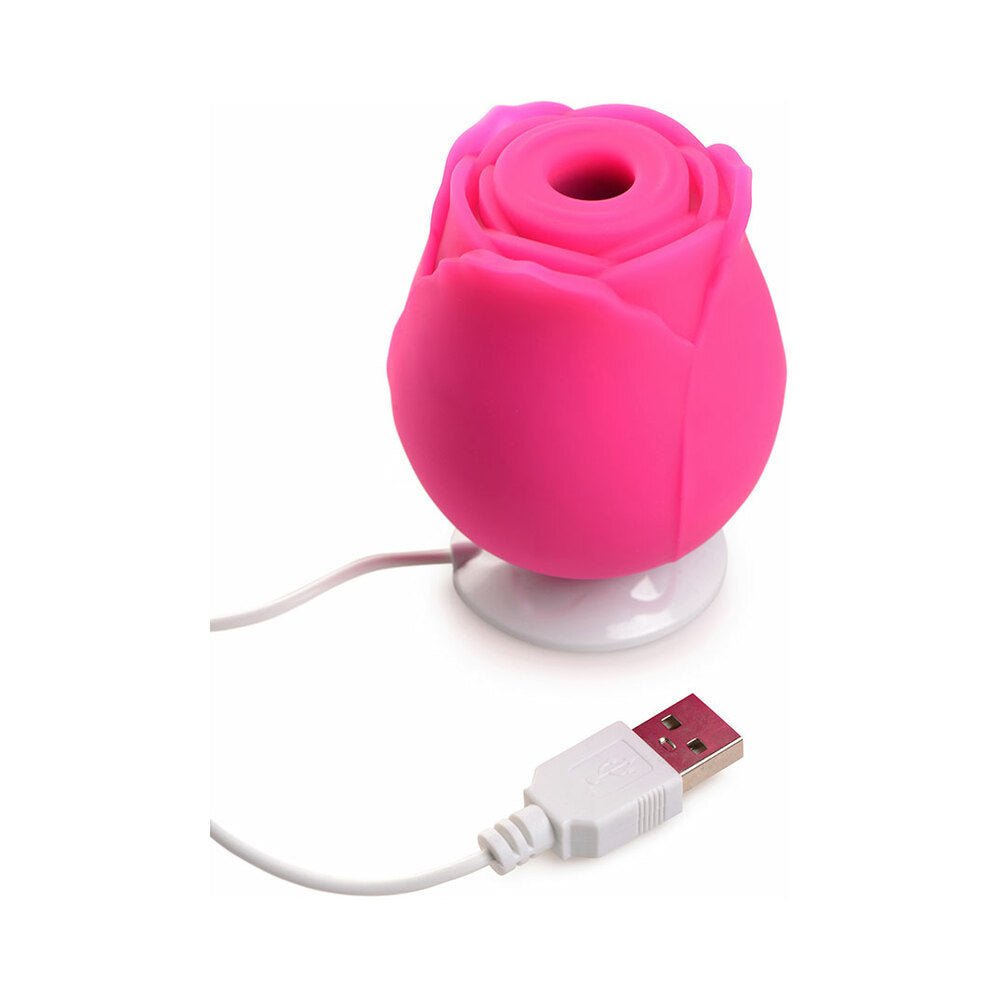 Curve Toys Gossip Cum Into Bloom Rechargeable Silicone Clitoral Stimulator Rose Crush Magenta - Image 7