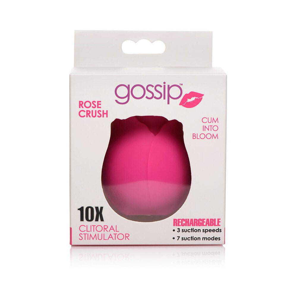 Curve Toys Gossip Cum Into Bloom Rechargeable Silicone Clitoral Stimulator Rose Crush Magenta - Image 8