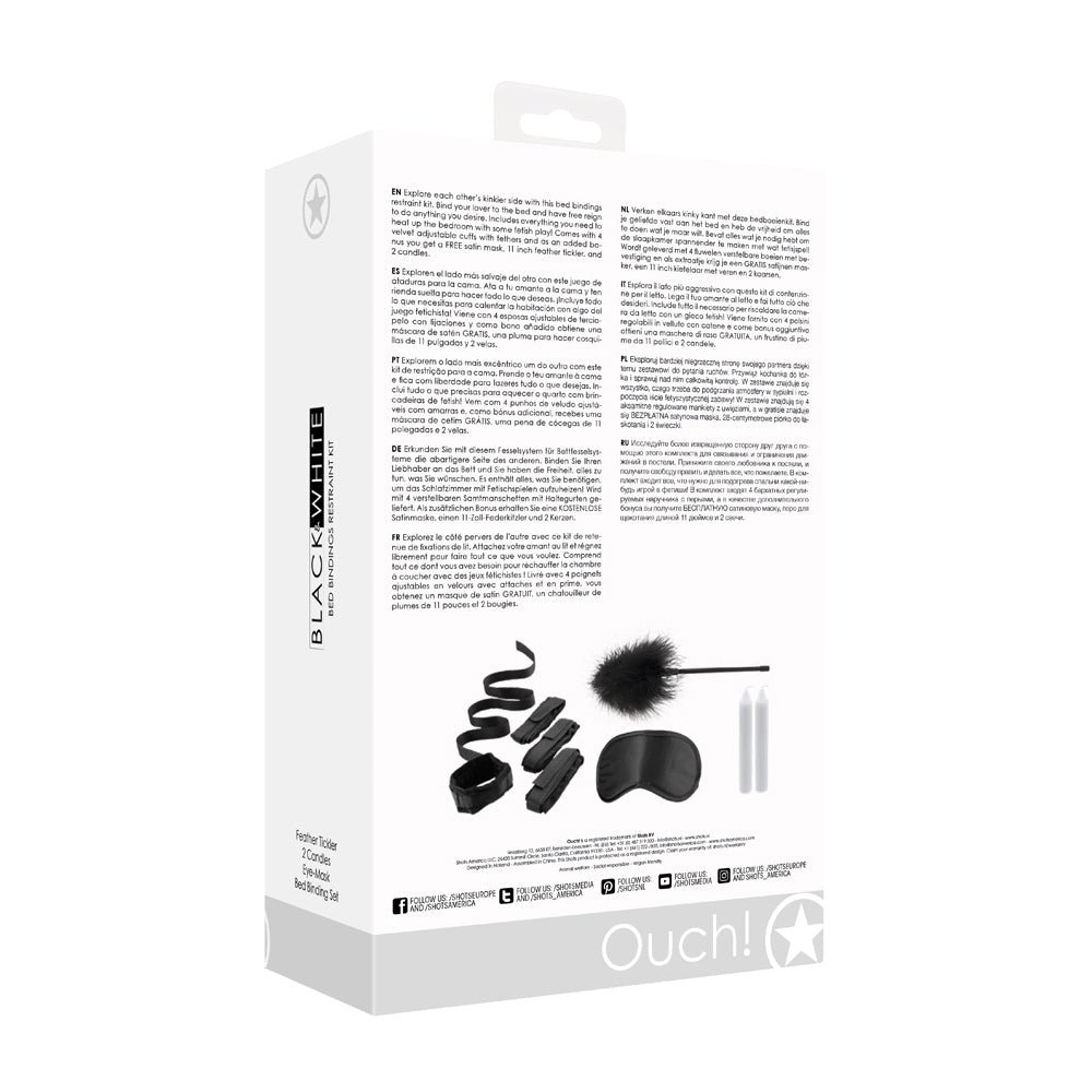 Ouch! Black & White Bed Bindings Restraint Kit Black - Image 5