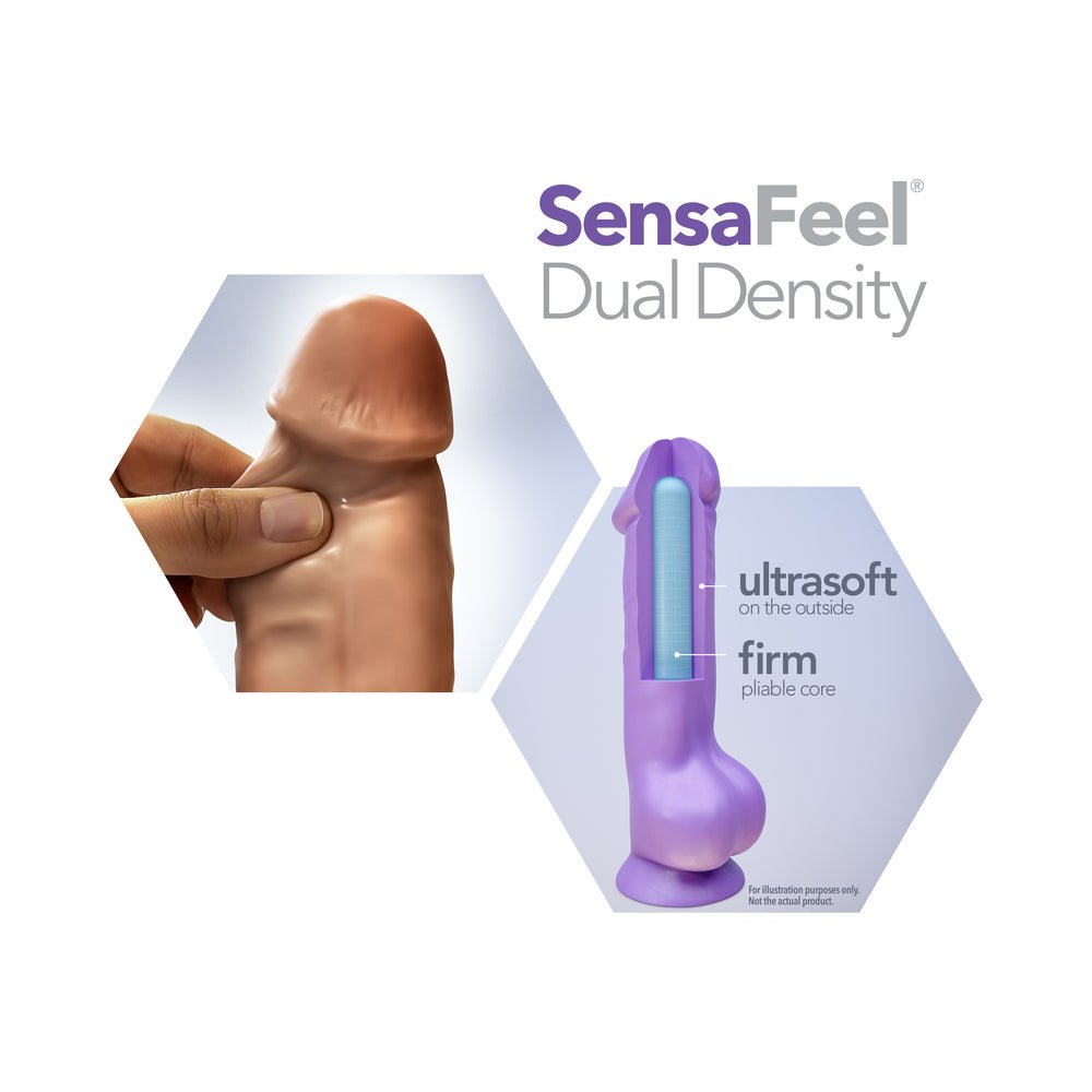 Au Naturel Big Billy 9 in. Posable Dual Density Dildo with Balls Tan - Image 6