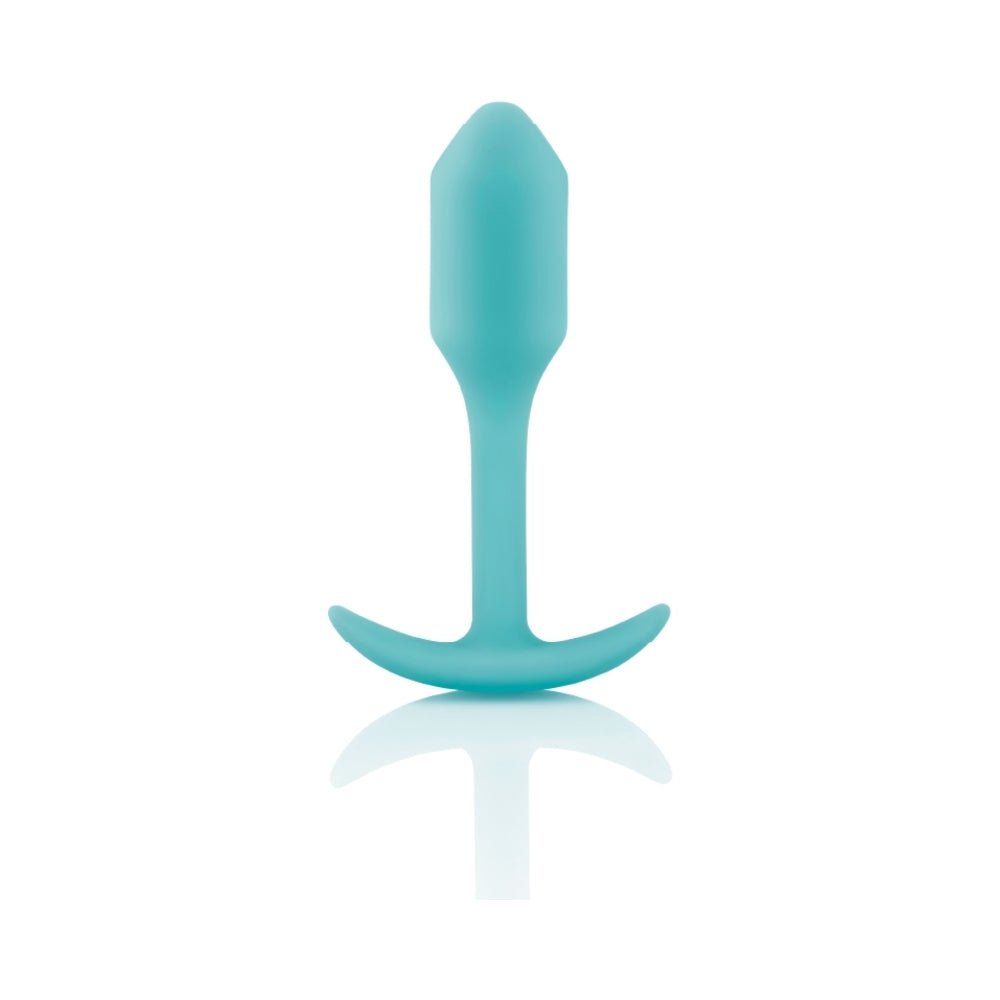 b-Vibe Snug Plug 1 Weighted Silicone Anal Plug Mint - Image 3