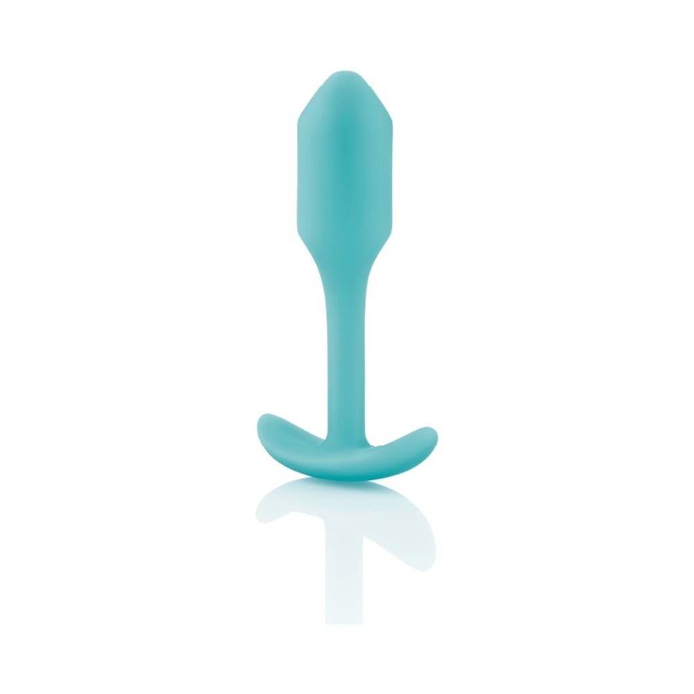 b-Vibe Snug Plug 1 Weighted Silicone Anal Plug Mint - Image 4