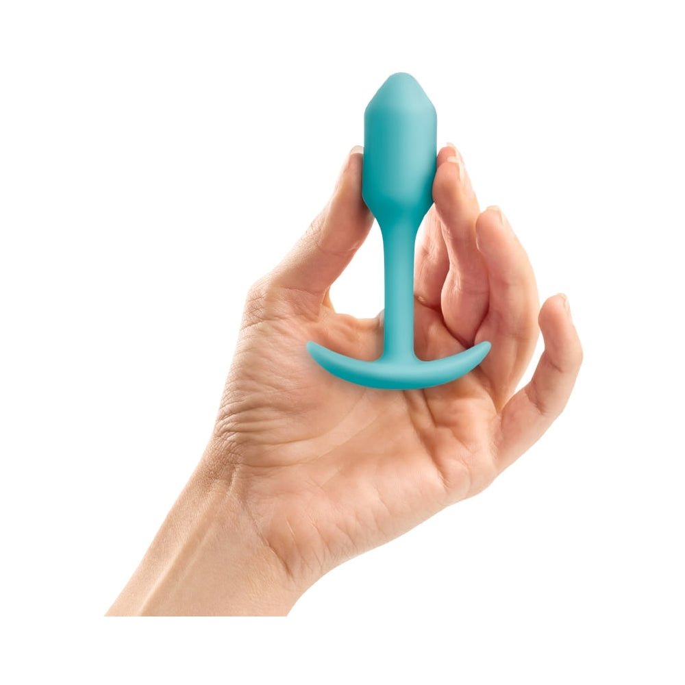 b-Vibe Snug Plug 1 Weighted Silicone Anal Plug Mint - Image 6