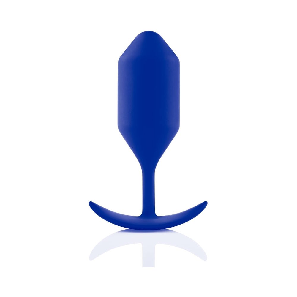 b-Vibe Snug Plug 4 Weighted Silicone Anal Plug Navy - Image 3